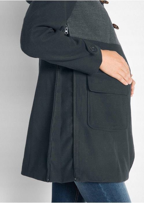 B.P.C płaszcz ciążowy z panelem dla dziecka czarno-szary 40.