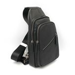 Сумка чоловіча шкіряна слінг leather 9036 Black Сумка мужская кожаная