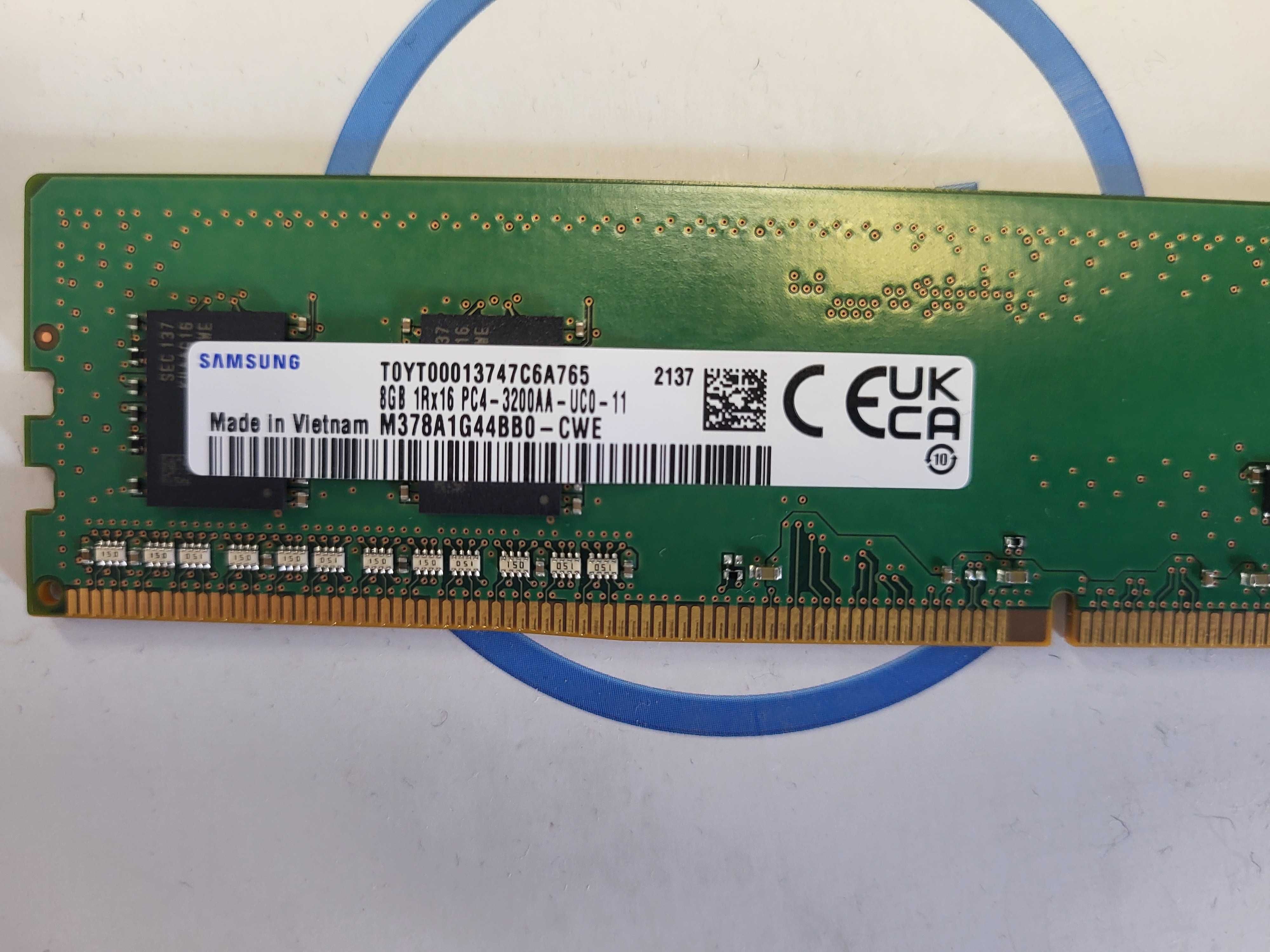 8x Pamięć Samsung DDR4, 8 GB, 3200MHz, CL22 (M378A1G44AB0-CWE)