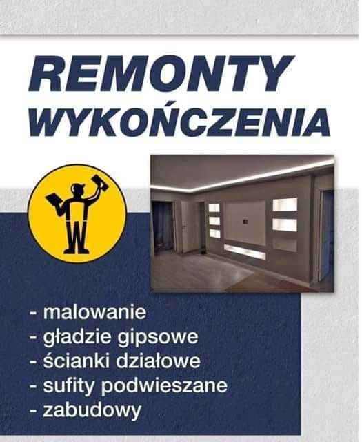 Remonty, wykończenia, drobne prace budowlane.