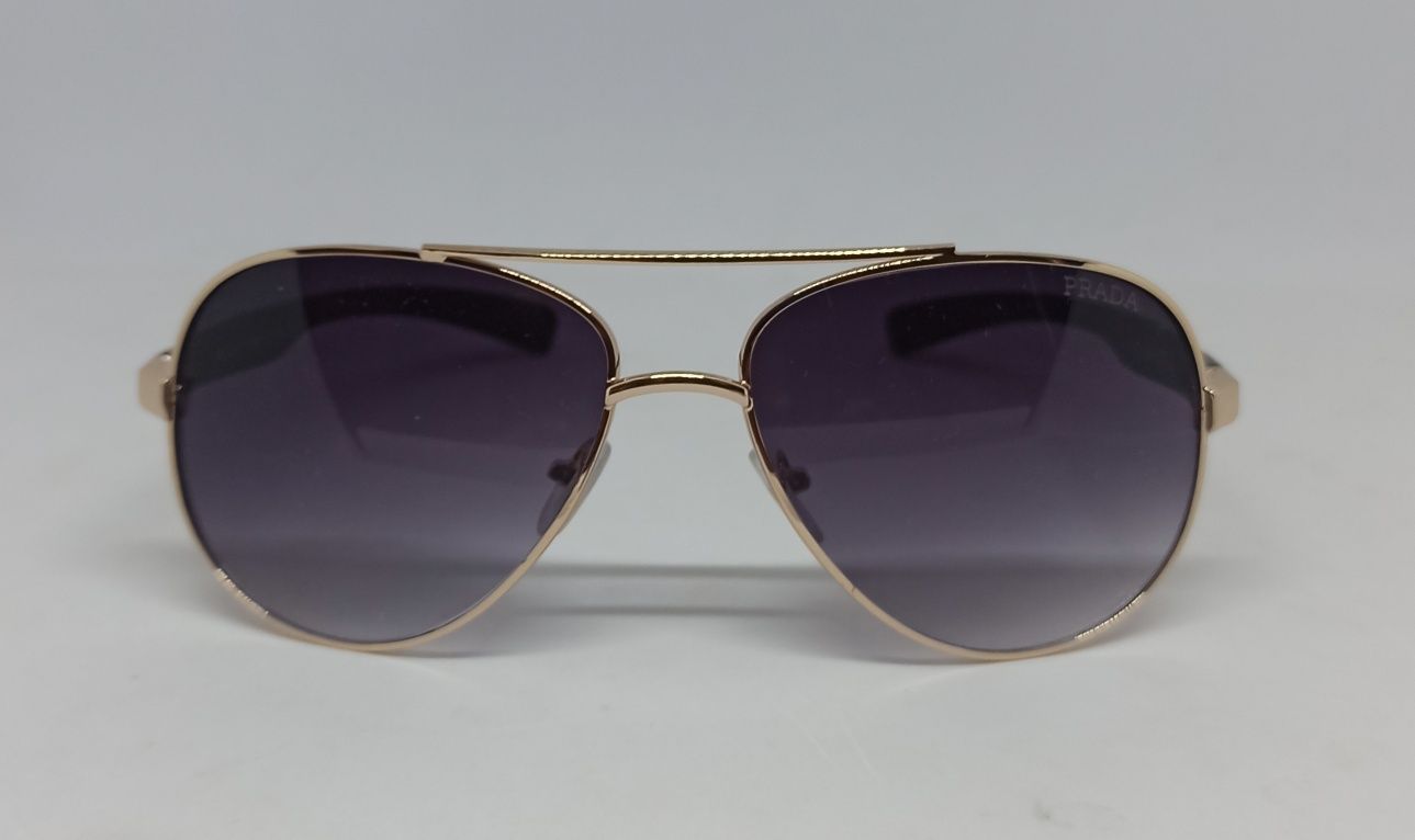 Стильные мужские брендовые очки капли серые в золотой метал оправе