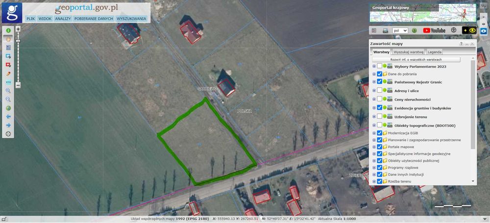 Sprzedam działkę w m. Sarbiewo / Zwierzyn - WYDANE WARUNKI ZABUDOWY