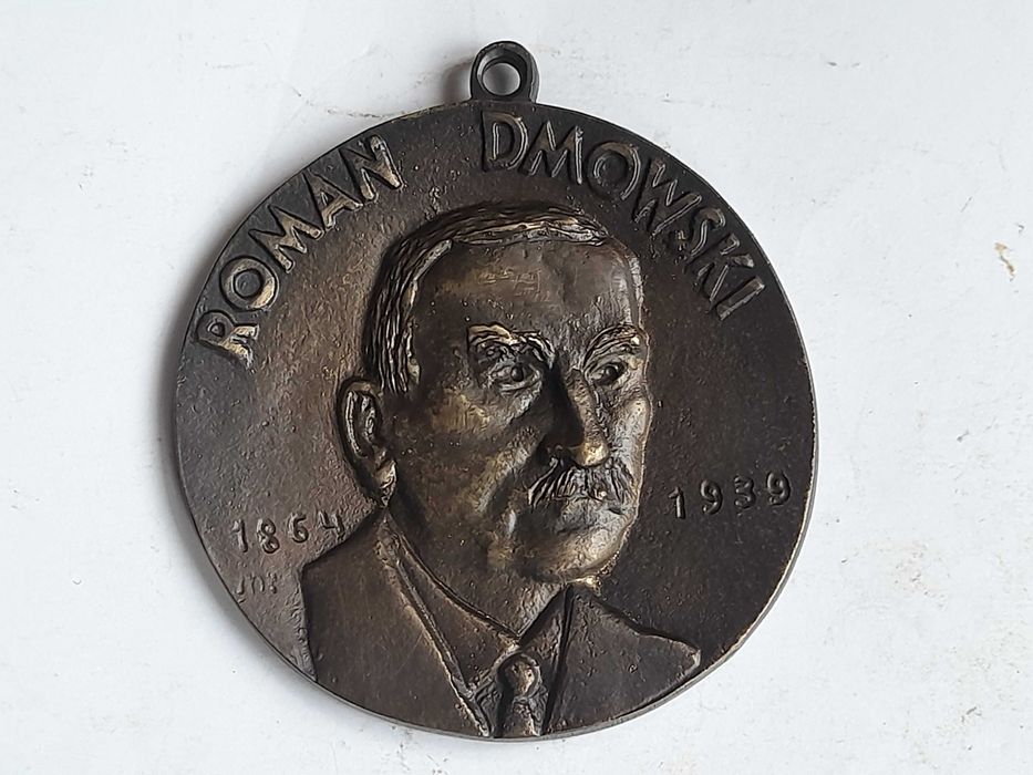 Plakieta Roman Dmowski 11 cm (mosiądz)