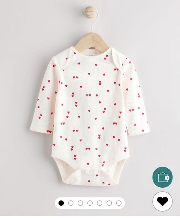 Боді в сердечко з довгим рукавом для дівчинки