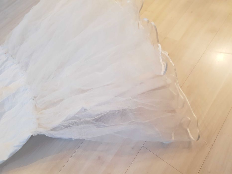 strój długa spódnica tiulowa biała XL 529