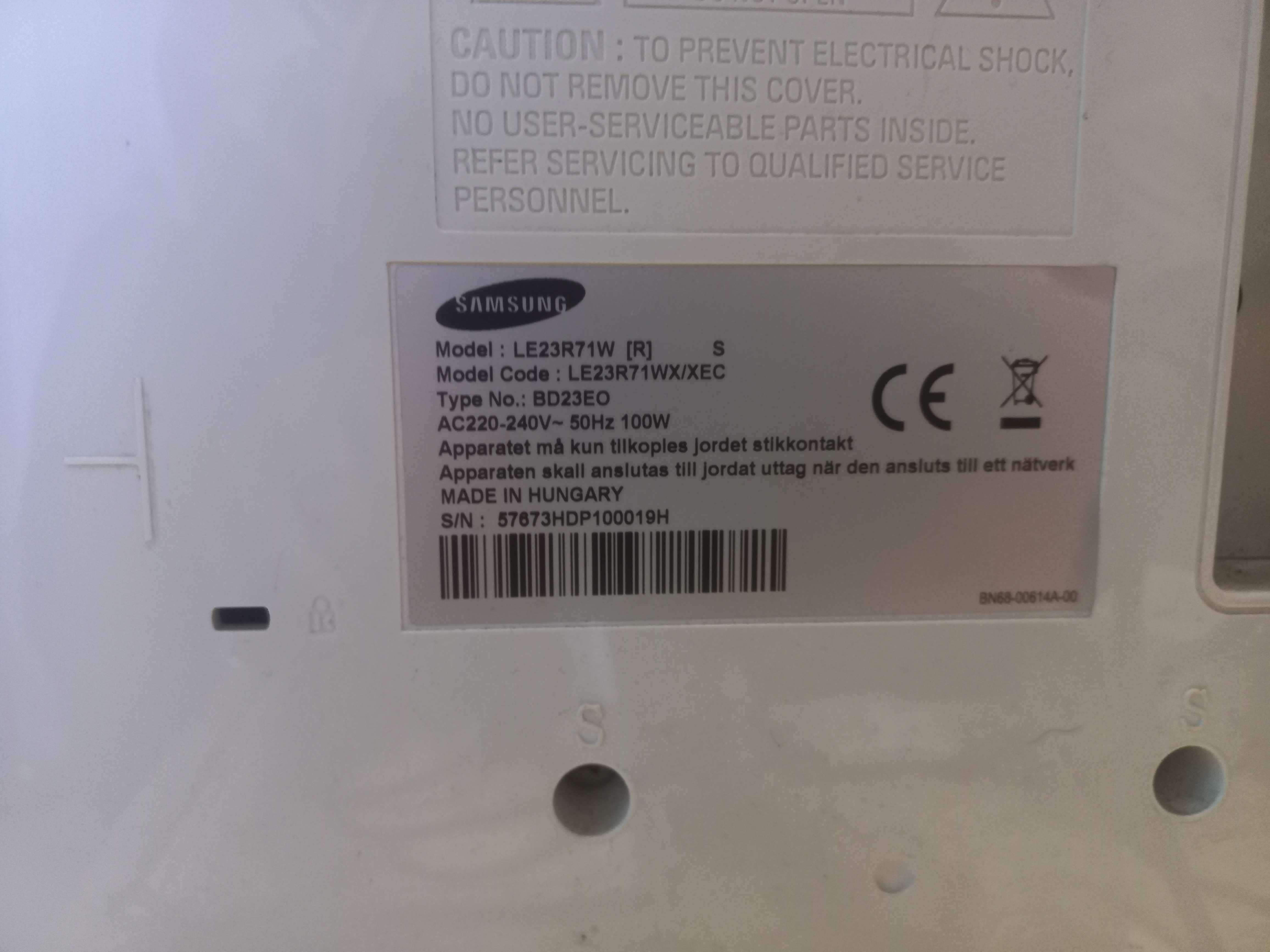 tv samsung biały 23 cale plus antena i dekoder