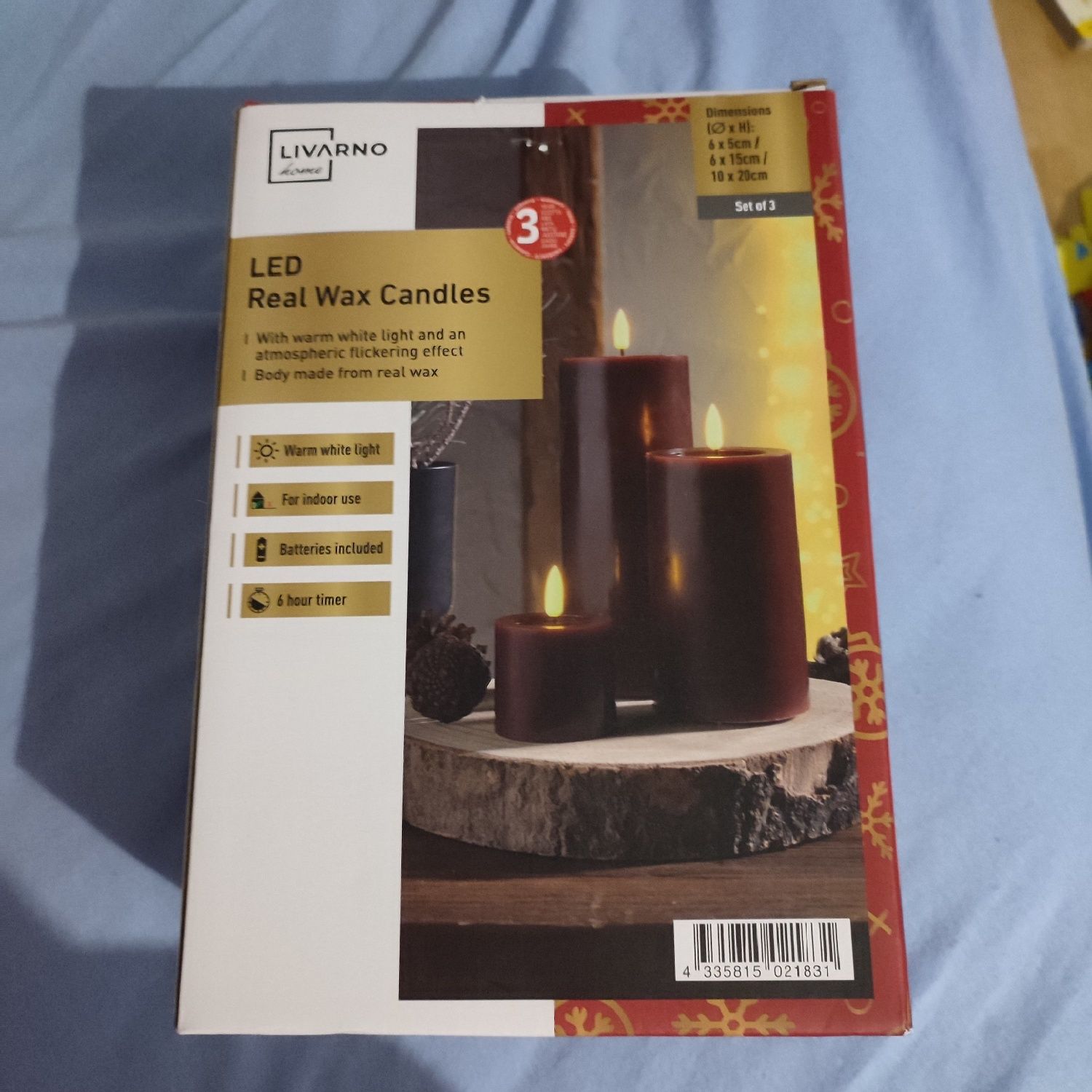 Świece LED kolor bordowy