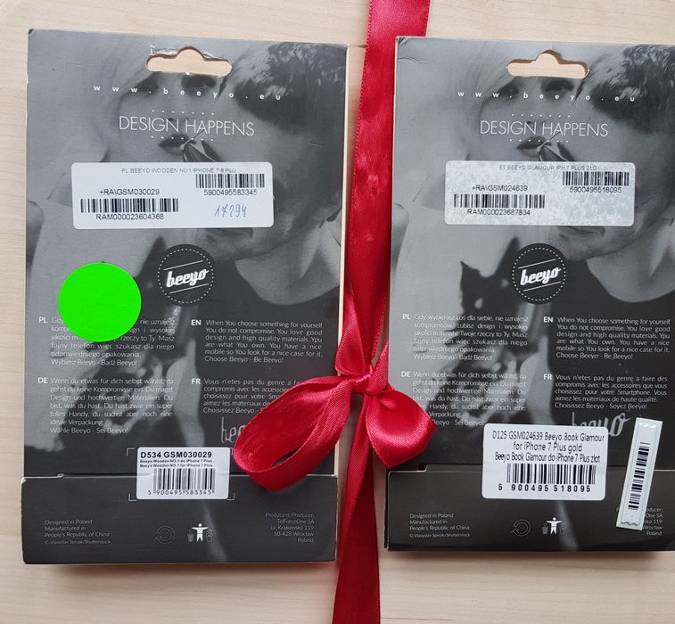 Etui Beeyo iPhone 7 plus złote wood drewniane