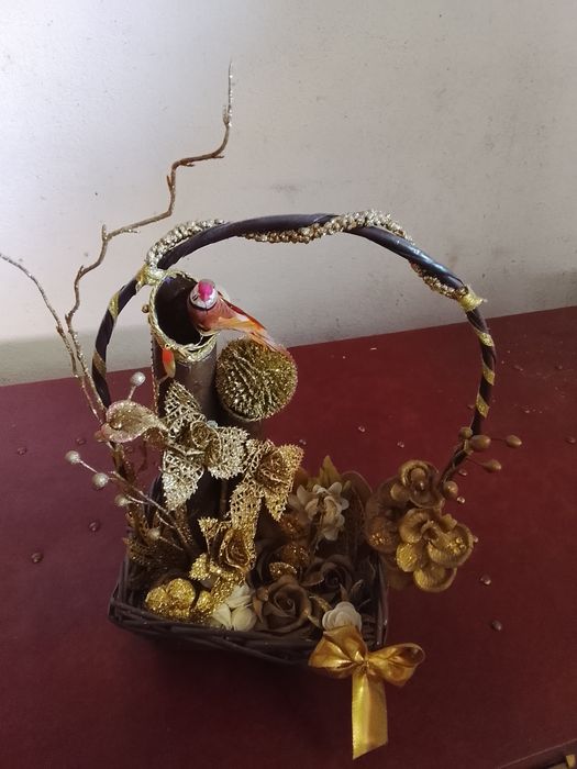Cesto de arranjo decorativo