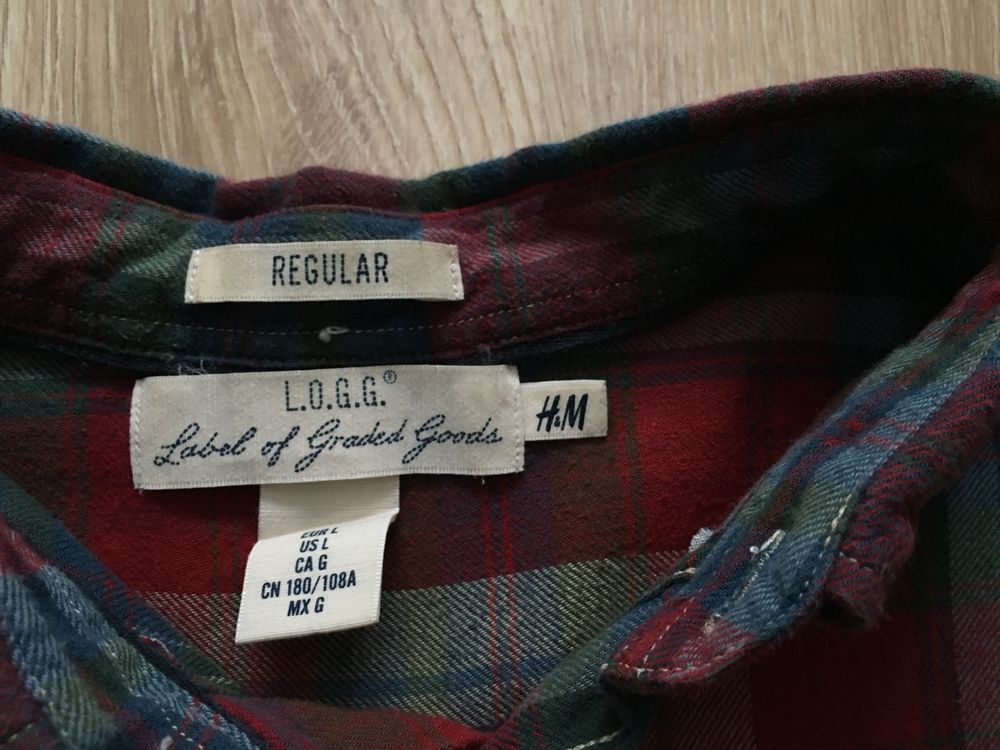 Męska koszula w kratę H&M L, Regular