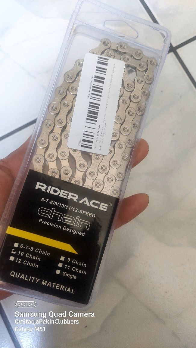 Łańcuch rowerowy RideRace 10s (5,9 - 6,2 mm) 116 linki Srebny