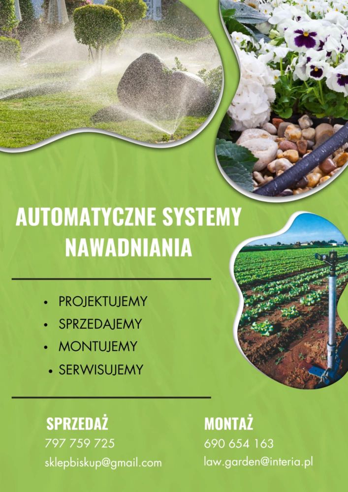 Automatyczne Systemy nawadniania -montaż, sprzedaż, projektowanie !