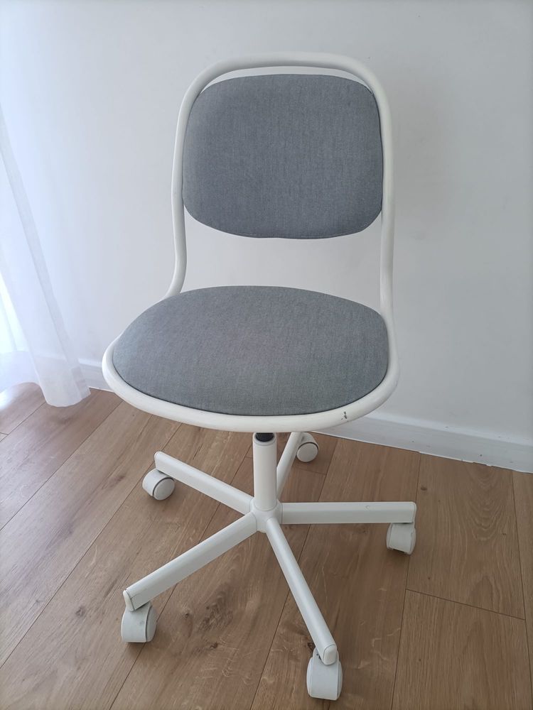 Krzesło ikea dziecięce biurowe, biały/Vissle jasnozielony
