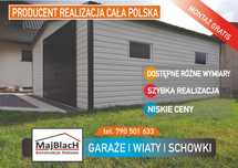Ładny Biały Garaż Blaszany - Blaszak - Garaże Blaszane - Maj-Blach