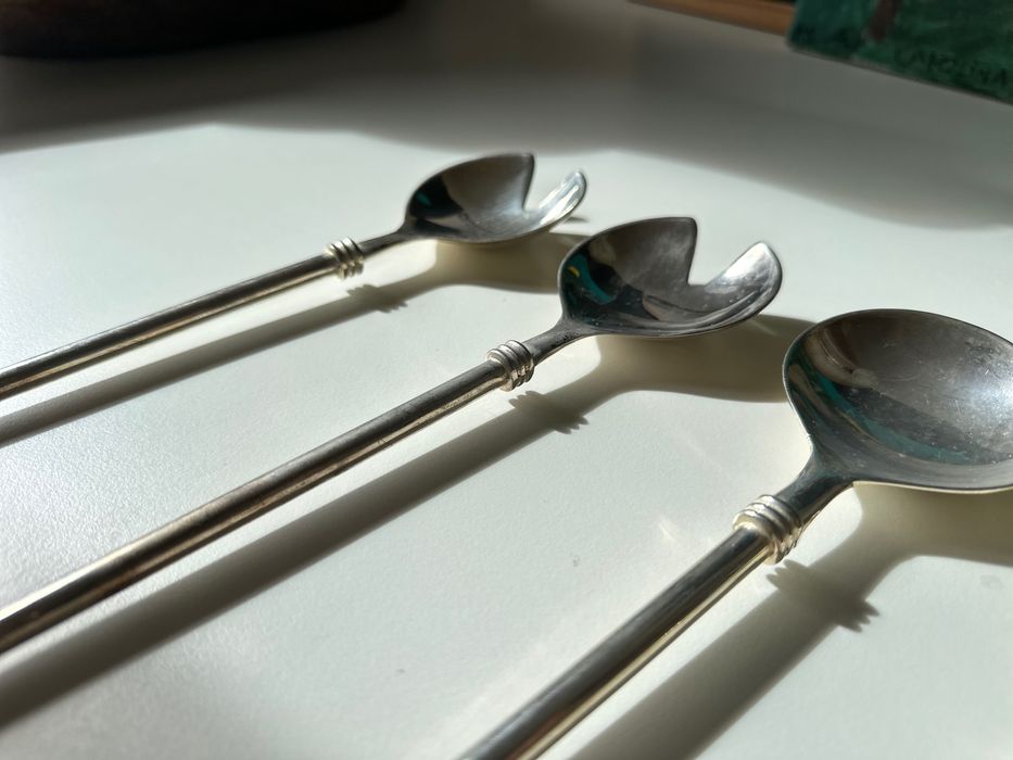 Conjunto vintage em casquinha de prata – 7 peças