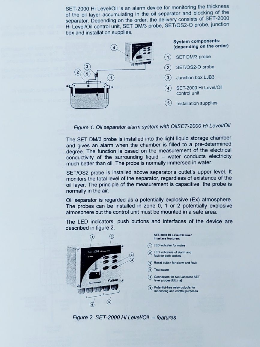 Сигнализатор нефтепродуктов и осадка Labkotec Set-2000 Hi Level/Oil