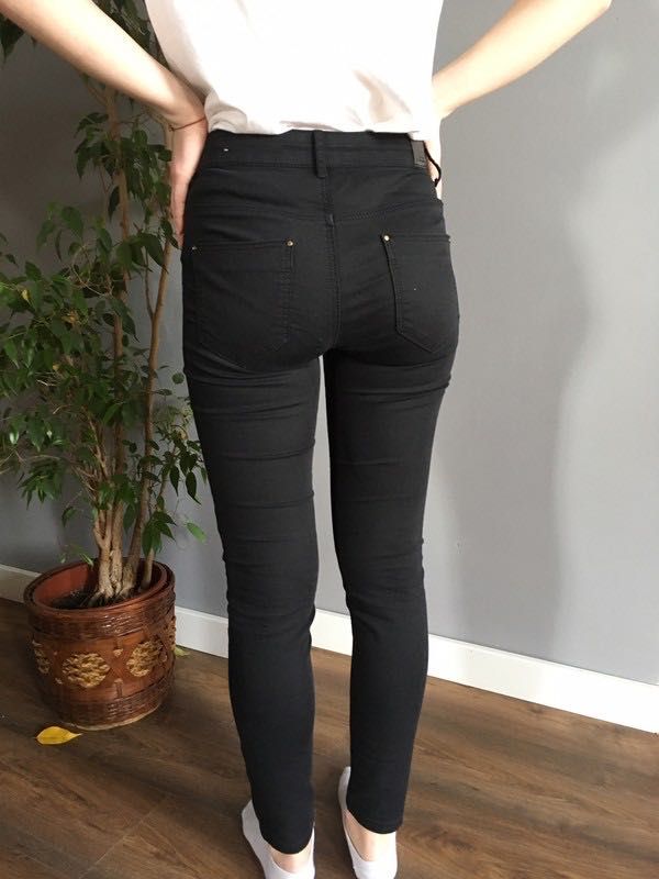 Spodnie rurki czarne xs 34 zara skinny