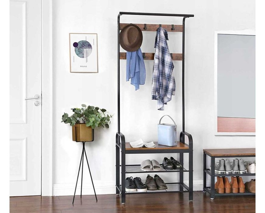 Wieszak stojący z półką i siedziskiem do przedpokoju *DOSTAWA GRATIS*