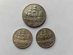 5 zł Żaglowiec 1936 oraz dwa x 2 zł , srebro