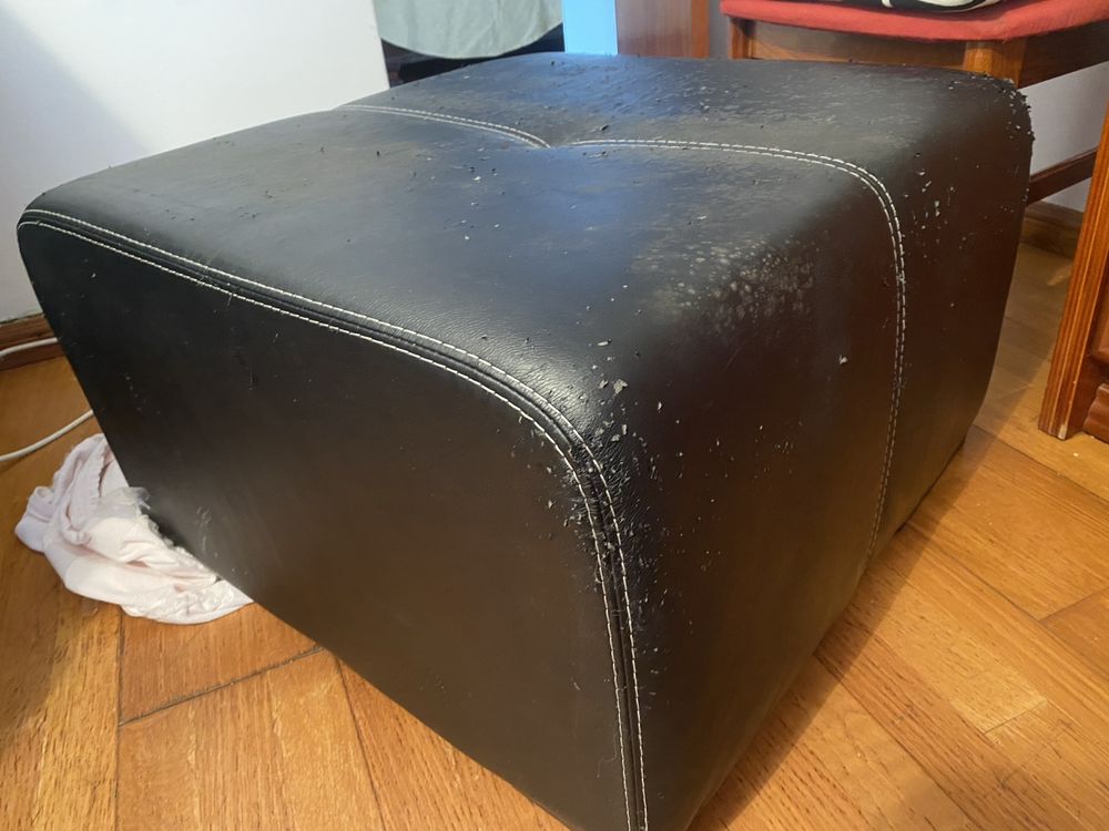 Puff apoio sofa pele sintetica
