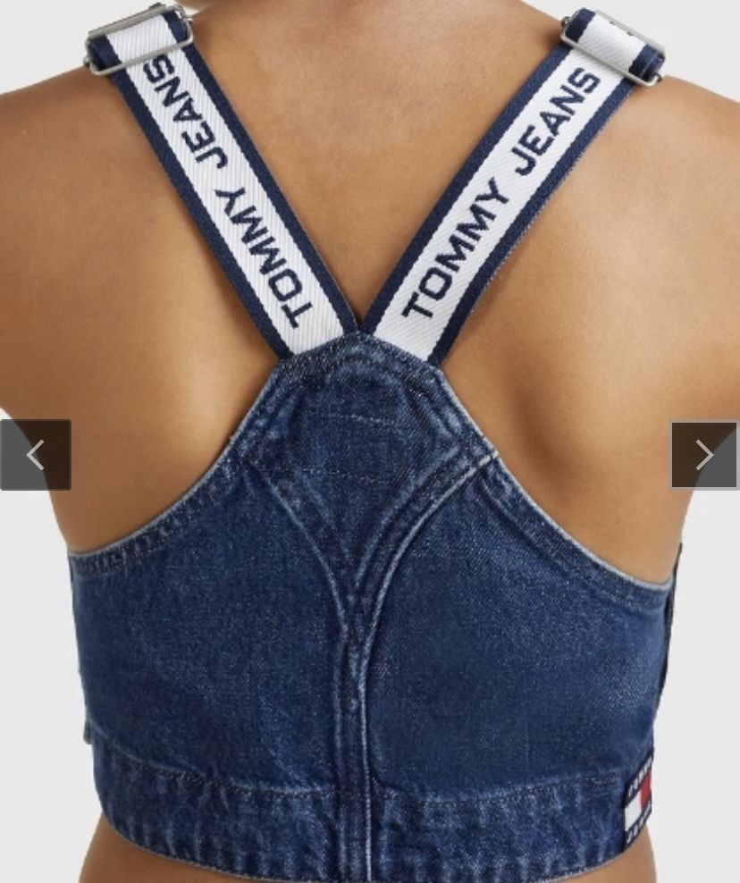 Tommy Hilfiger Jeans top damski niebieski na ramiączkach rozmiar S