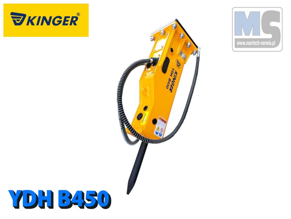 Młot hydrauliczny wyburzeniowy KINGER HB450 170kg do koparki GW 2 lata
