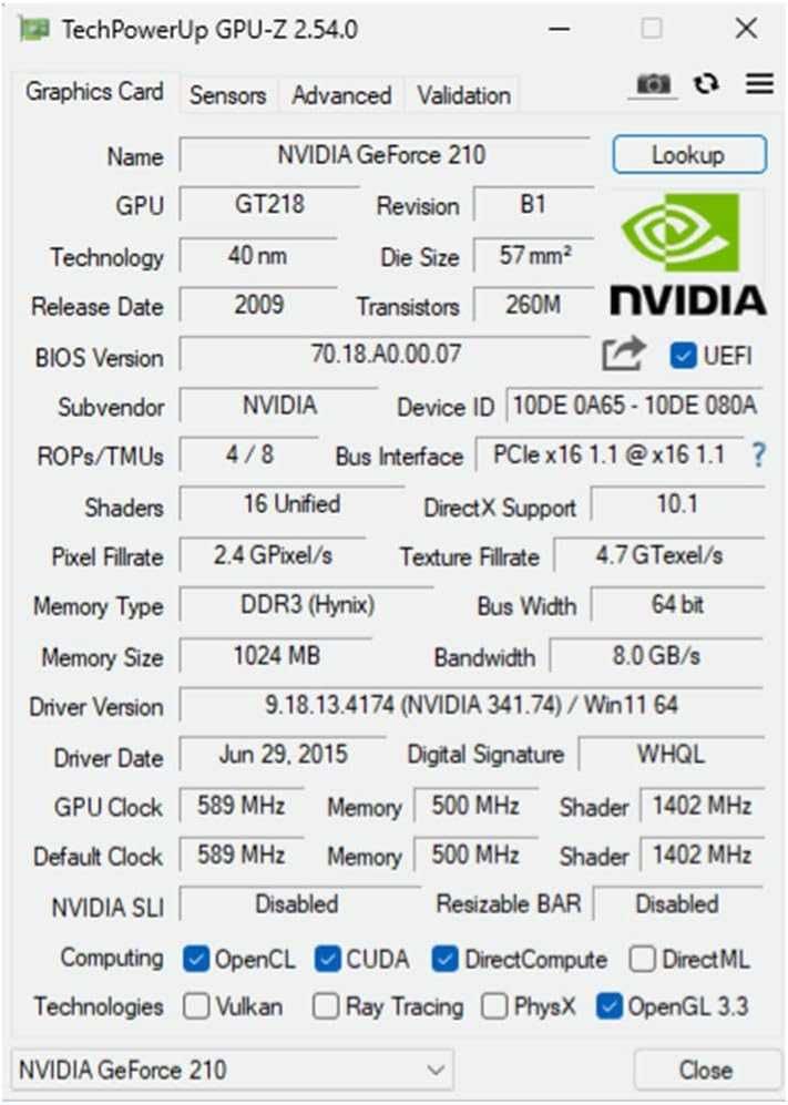 Placa Gráfica QTHREE GT 210 1G D3 64-bit
