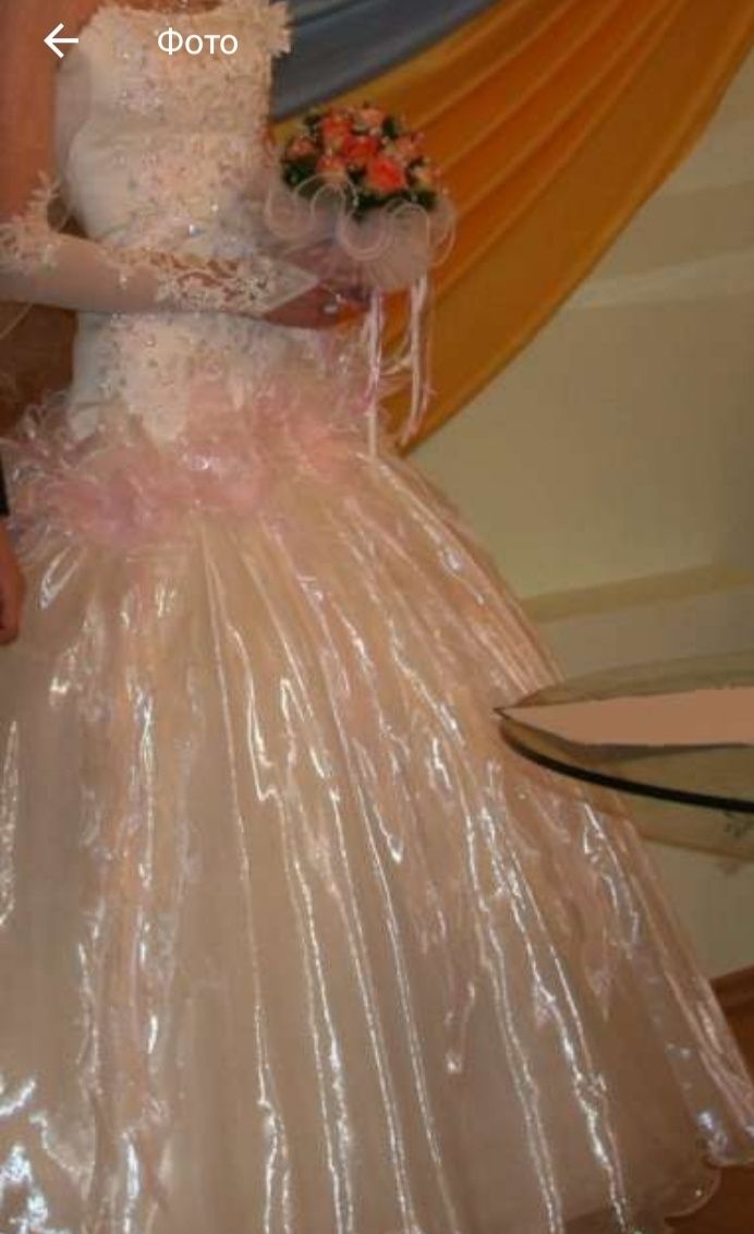 Платье свадебное шампань