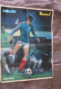 Jogador Futebol Poster Michel Platini, Pintado, (frente e verso)