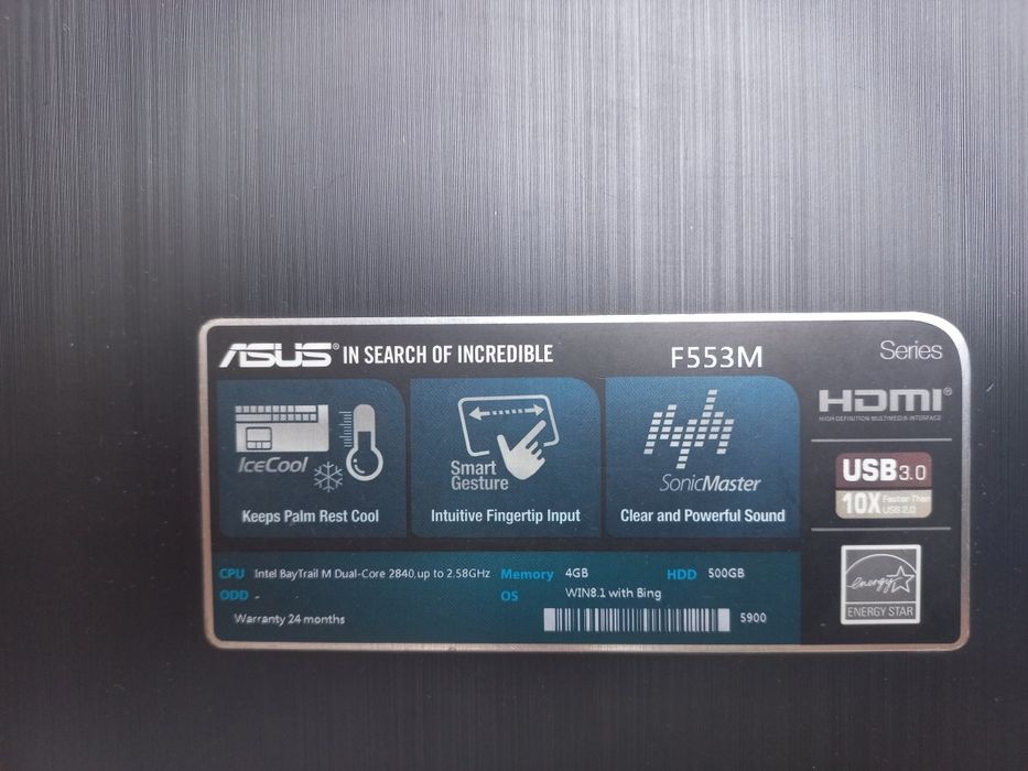 Laptop ASUS Intel (R) Celeron (R) CPU N3050 1.60 GHz