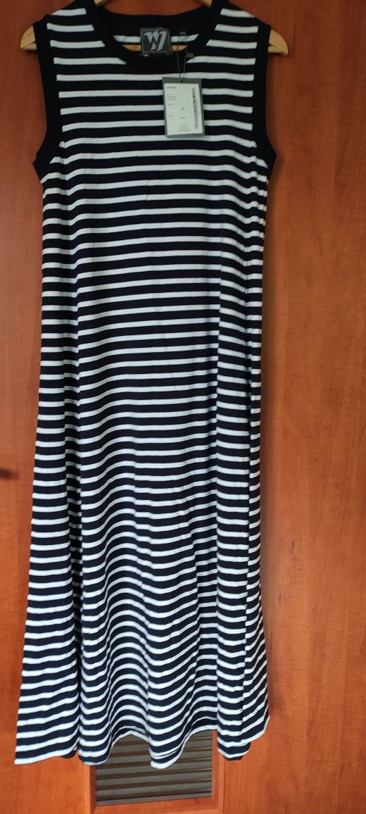 Sukienka w paski Wólczanka, r. XL, NOWA z metką