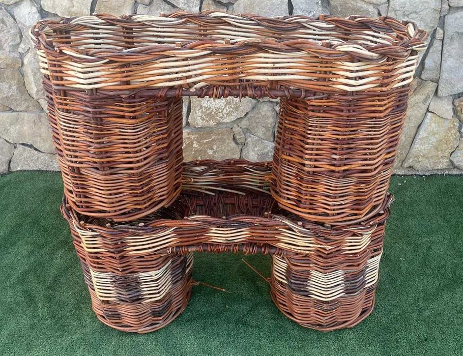 Alforges ou Ceirão; cestos. Em vime para bicicleta, antiguidades