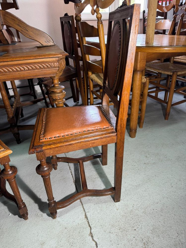 Stół dębowy + 4 krzesła, pięknie zdobione