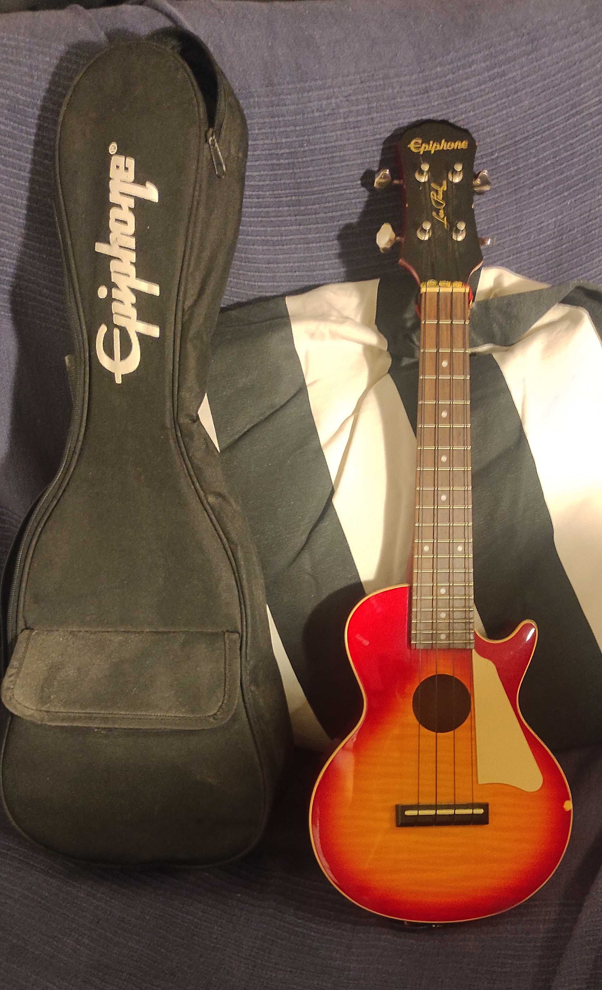 Ukulele Soprano Acústico/Elétrico Epiphone Les Paul - Cherry Sunburst
