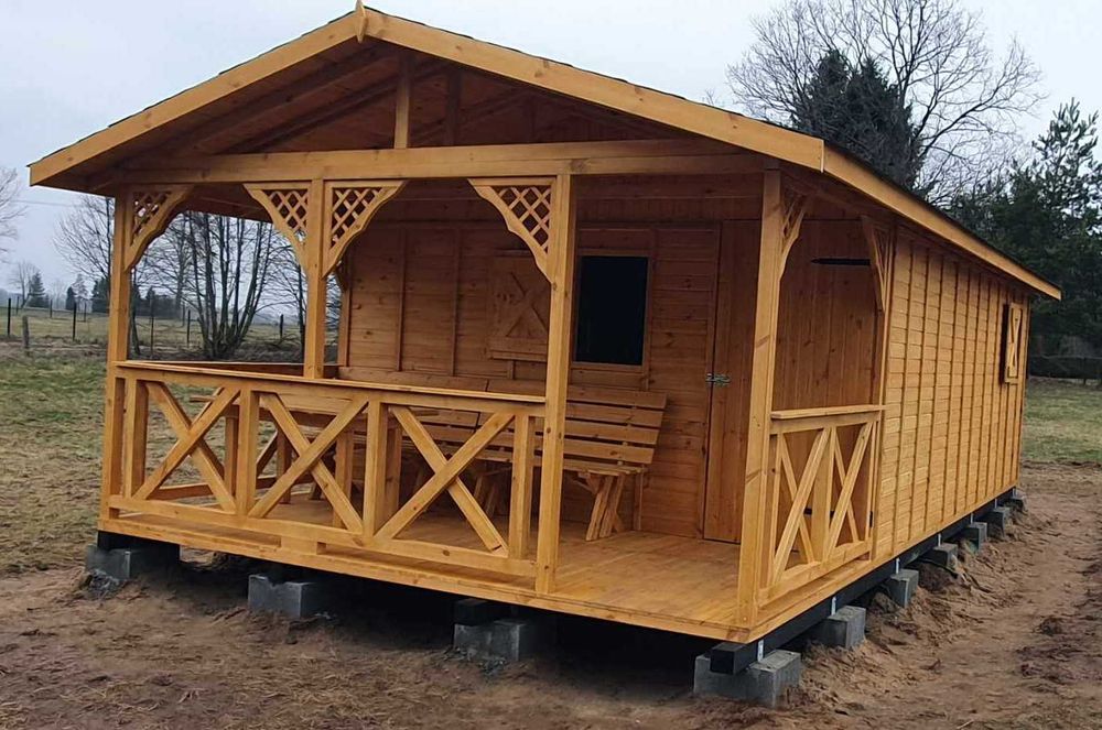 Domek letniskowy ogrodowy 8×4 m z tarasem Altana 32 m2 altanka taras