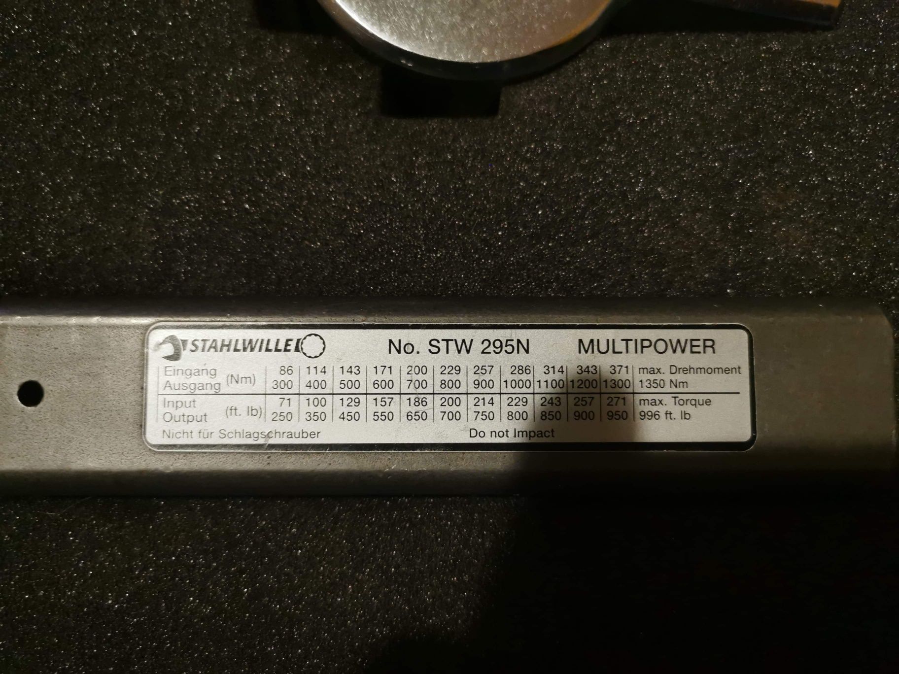 Wzmacniacz momentu obrotowego Stahlwille STW 295N. Klucz dynamometrycz