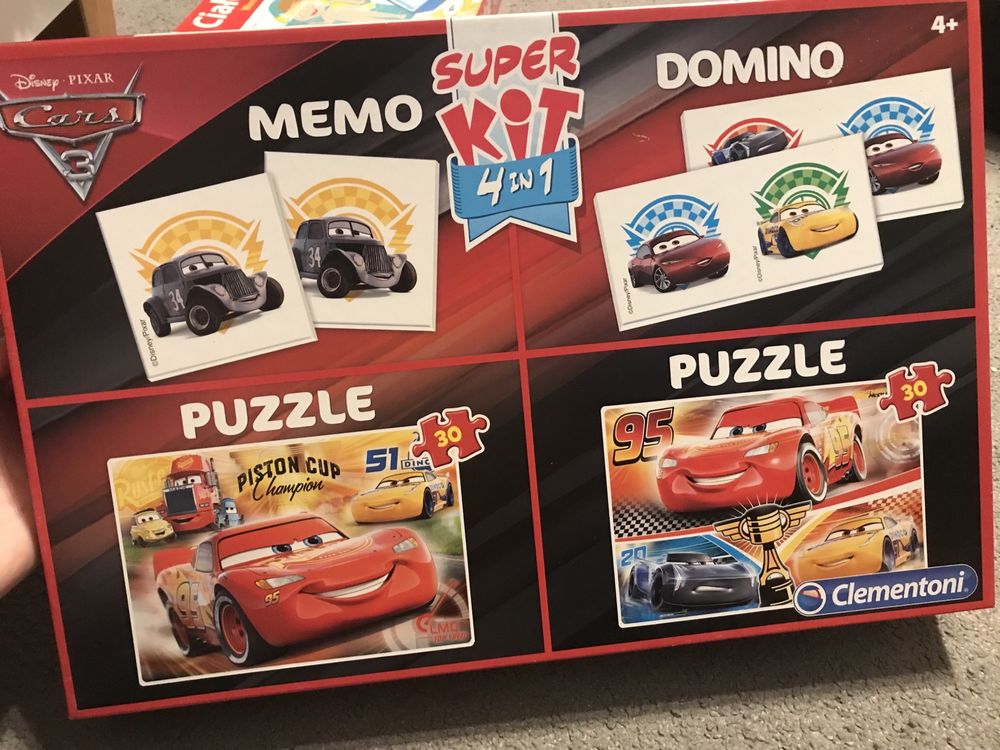 Clementoni Cars 4w1, puzzle, memo, domino