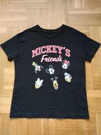 Czarny t-shirt z myszką Miki r. M
