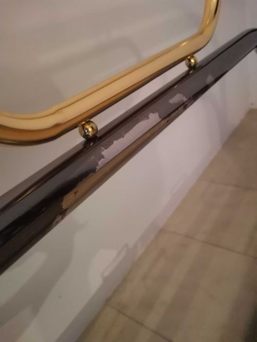 Łóżko, metalowa rama złoto-srebrna 120x200