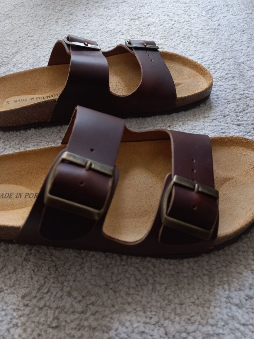 Sandália pele tipo birkenstock NOVAS