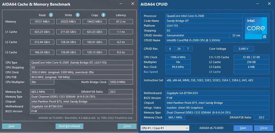 Материнская плата Gigabyte GA-B75M-D3V + i5-2500 3,3GHz (Socket 1155)