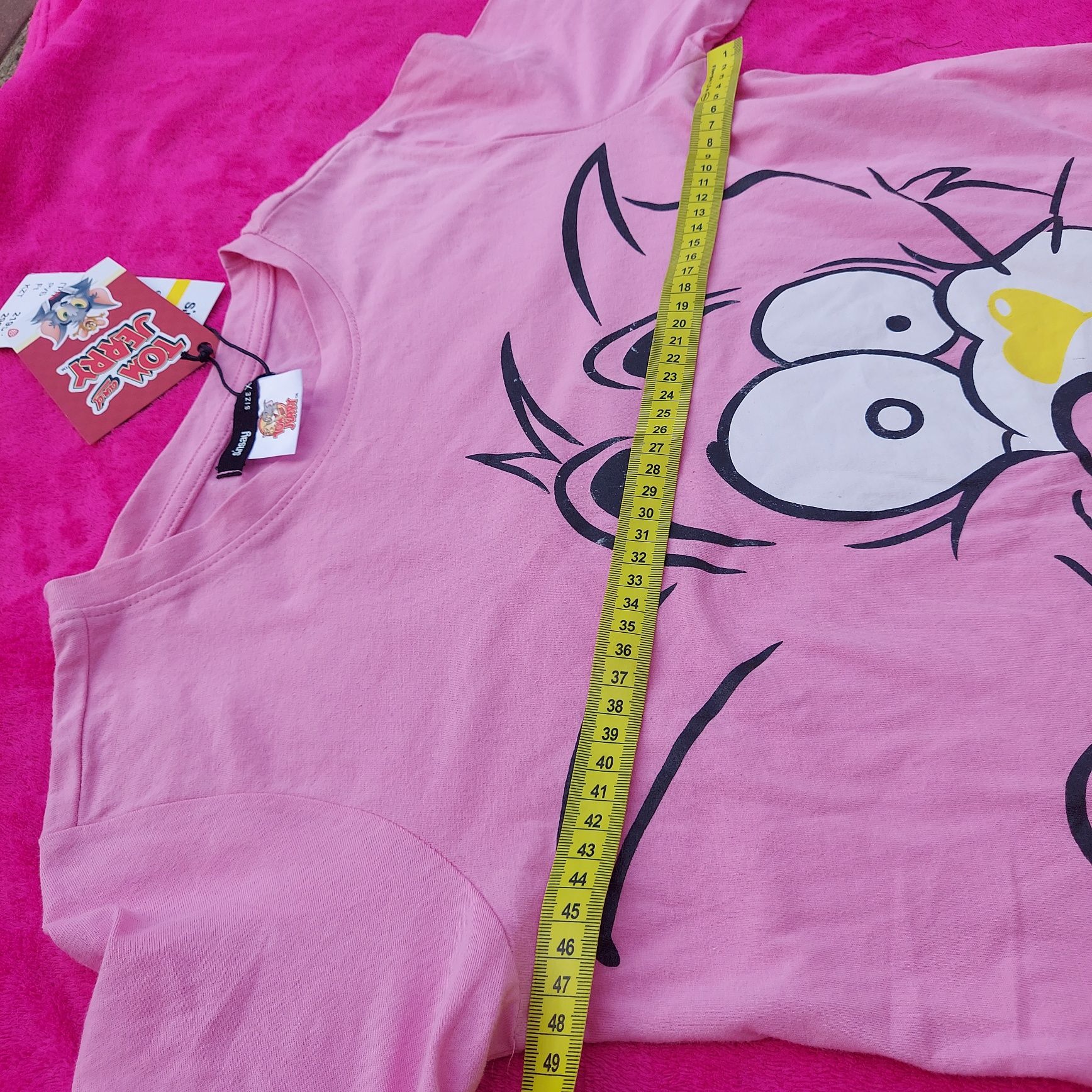 Różowy Tshirt Sinsay Tom& Jerry  duże XXS