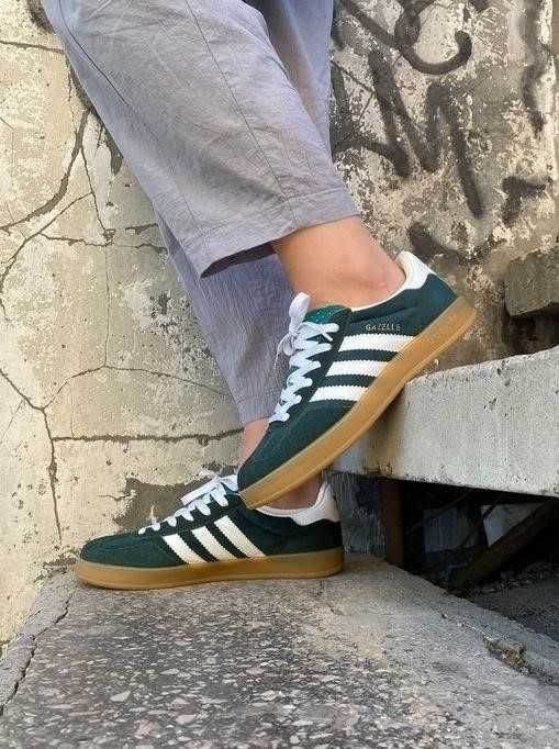 Кроссовки Adidas Gazelle Green White 36-45 адидас газель Распродажа