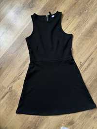 Czarna letnia sukienka z wycięciami na plecach H&M 36 S