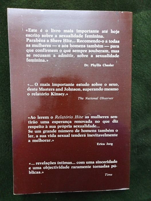 O RELATÓRIO HITE Um Profundo Estudo (.)  Feminina, Shere Hite 1981