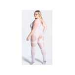 Białe bodystocking plus size