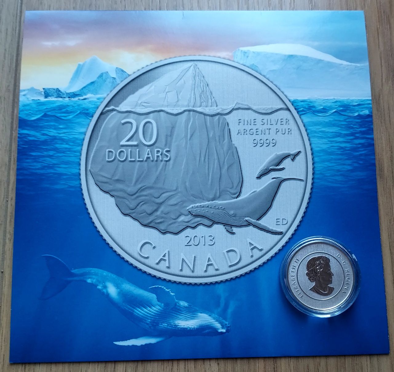20 dolarów 2013 r. Góra lodowa i wieloryb Kanada mennicza