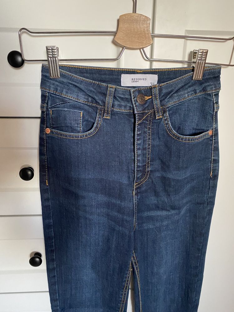 NOWE spodnie jeansy Reserved wysoki stan slim rozm 34 XS