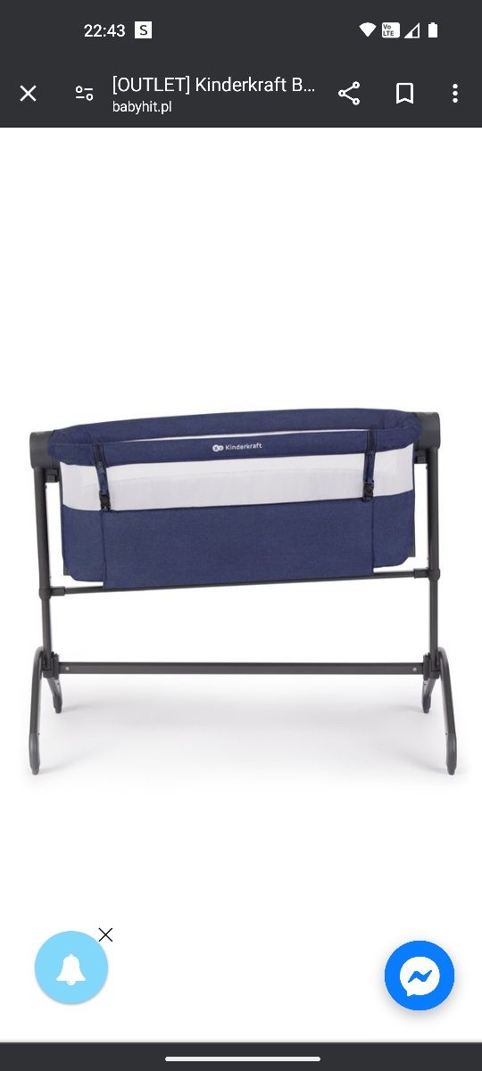 Kinderkraft Bea Łóżeczko Dostawne 2w1 Navy Blue