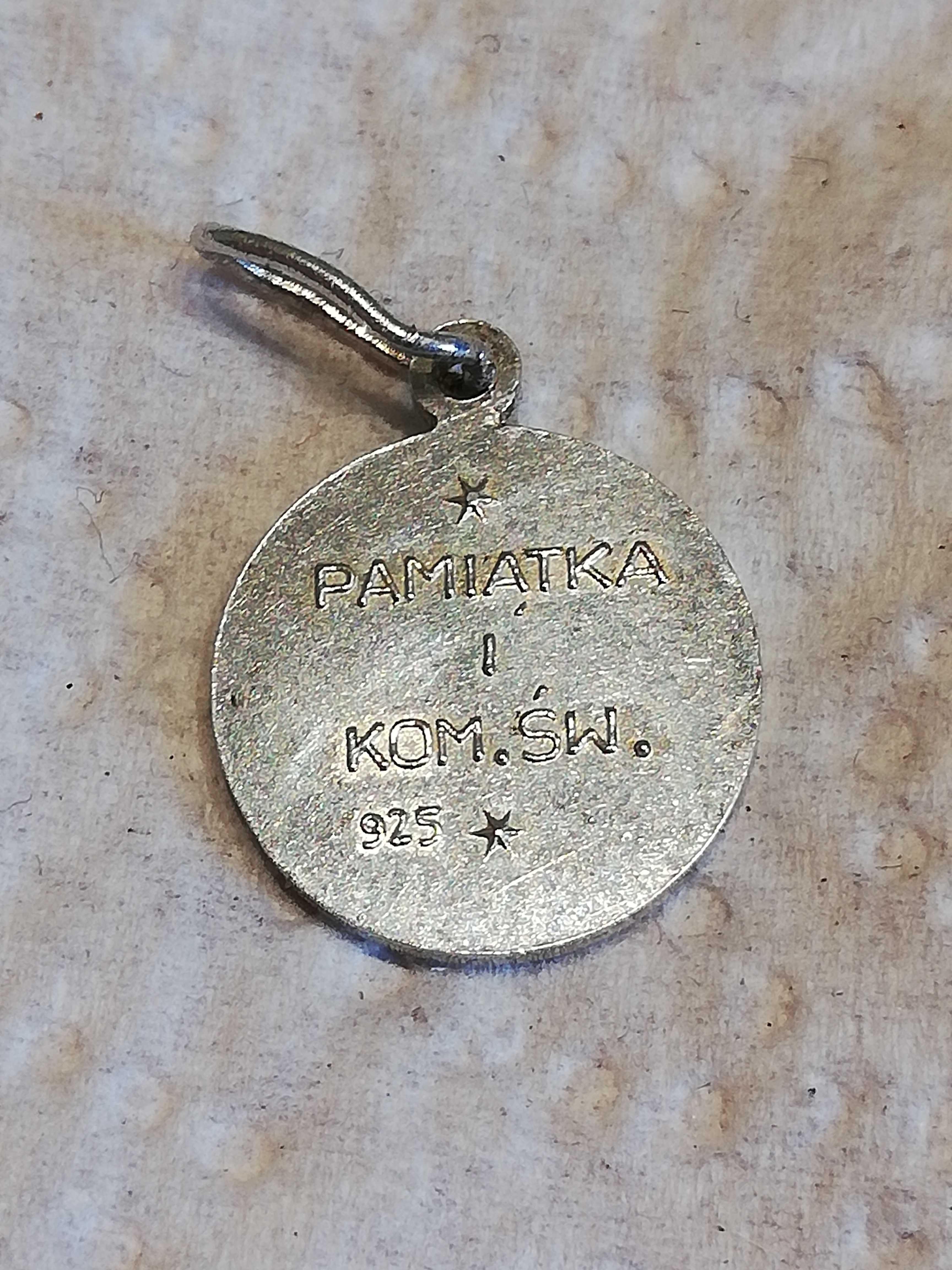 Medalik srebro 925 pamiątka l komuni św stre srebro